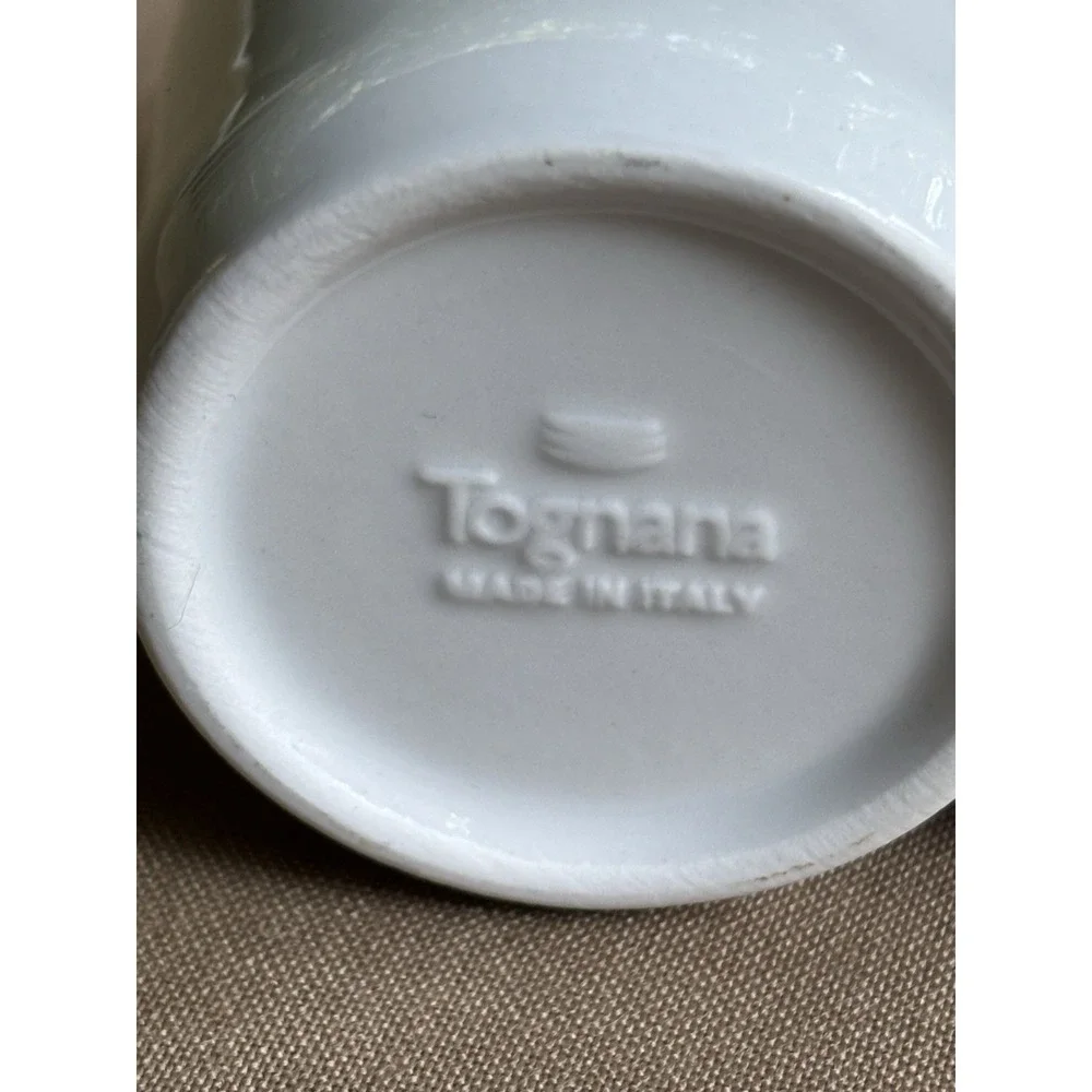Italian Tognana Demitasse Espresso Set Of 2 Cups White Made In Italy